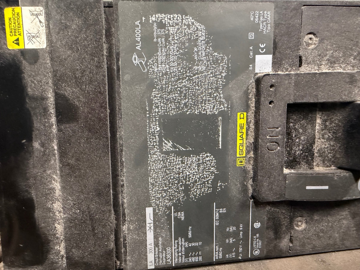 Square D LA36300 300A 3-Pole I-Line Circuit Breaker — Used, Tested